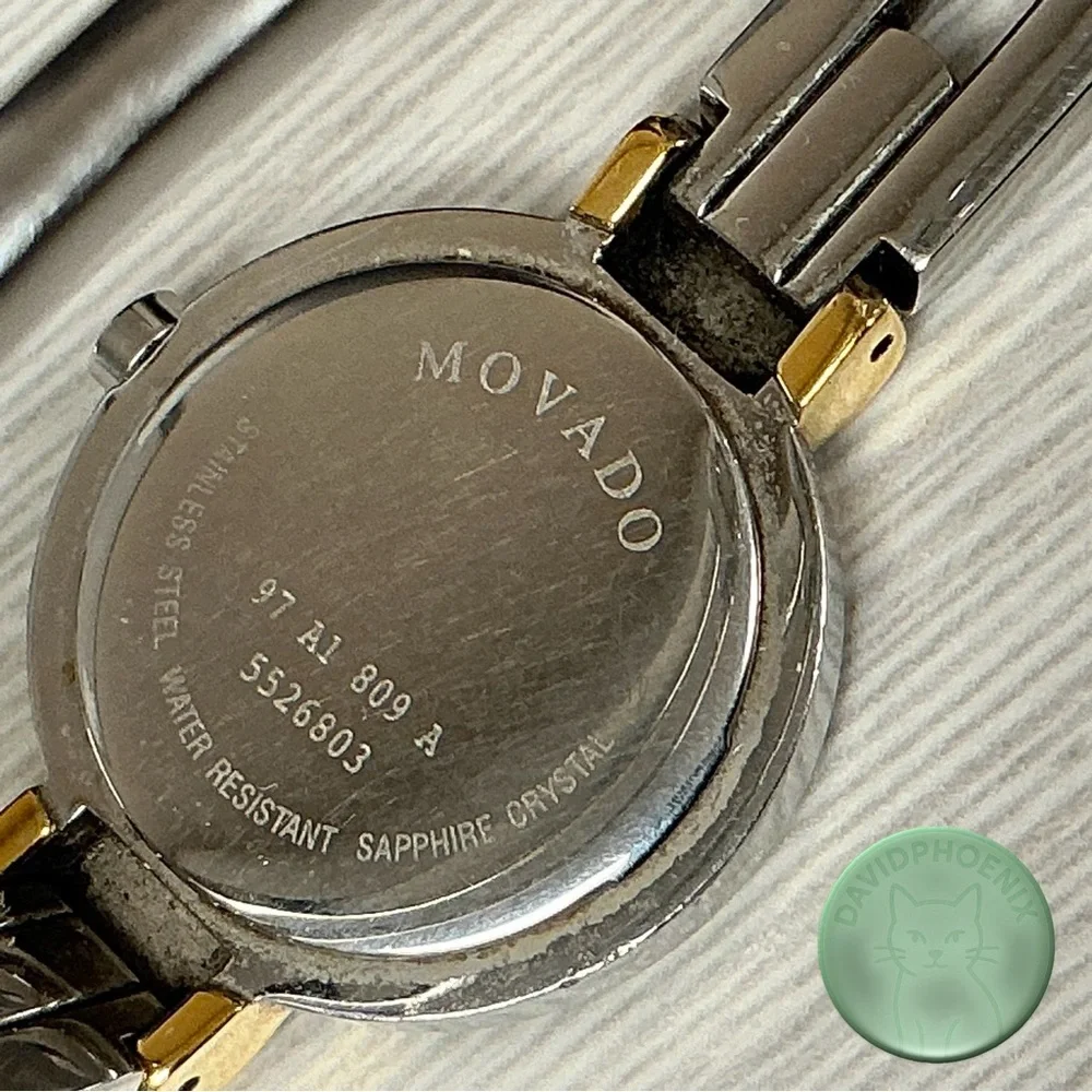 Movado Model No. 97 A1809 A Two Tone Watch W/ Original Box - Picture 2 of 10
